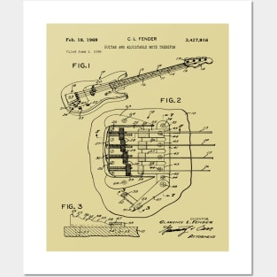 Fender Guitar Patent 1969 Posters and Art